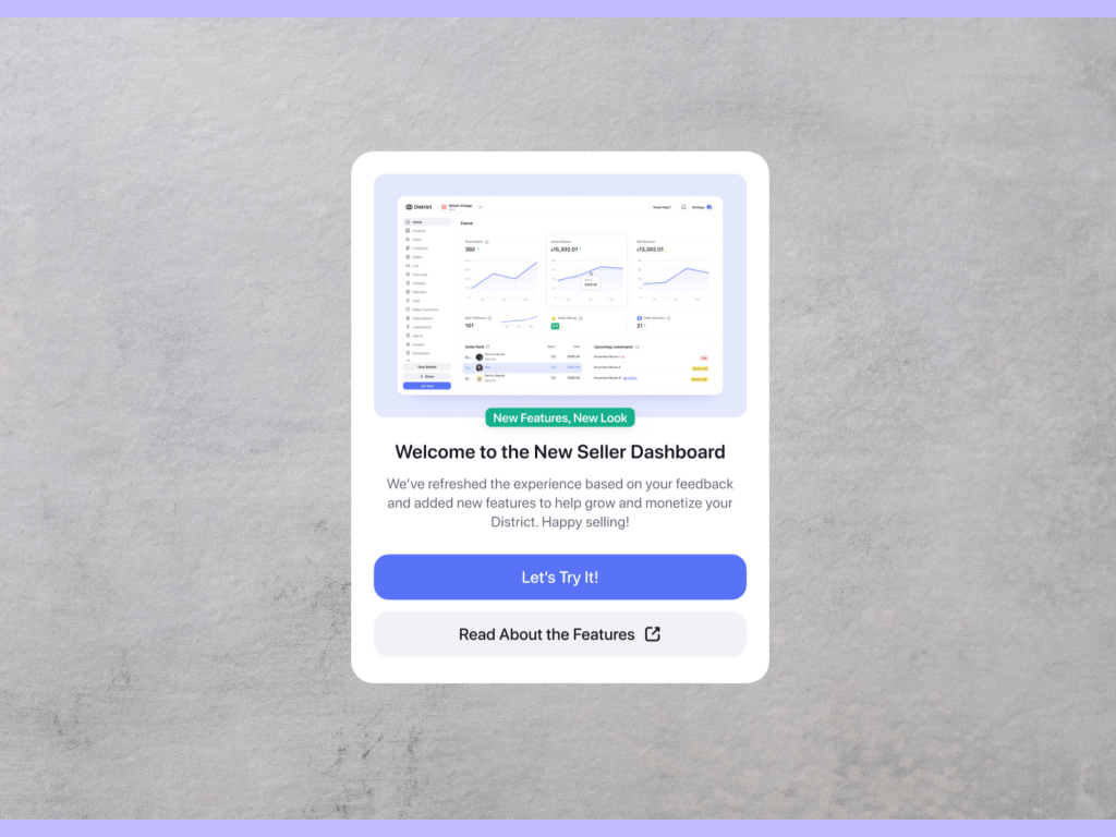 Big Updates to Your Seller Dashboard—Here’s What’s&nbsp;New!